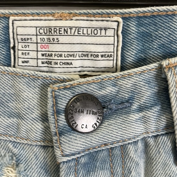 Anthropologie Current Elliott The Slouchy Skinny Straight Cropped Jeans Size 27 - Picture 8 of 16